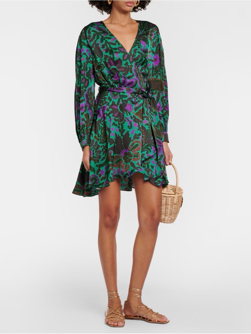 Velvet by Graham & Spencer Bridget Satin Wrap Dress Sz XS NWT